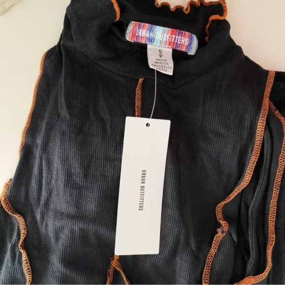 Urban Outfitters | UO Deja Seamed Mini Dress Sleeveless Ribbed Black New Small - Picture 12 of 13